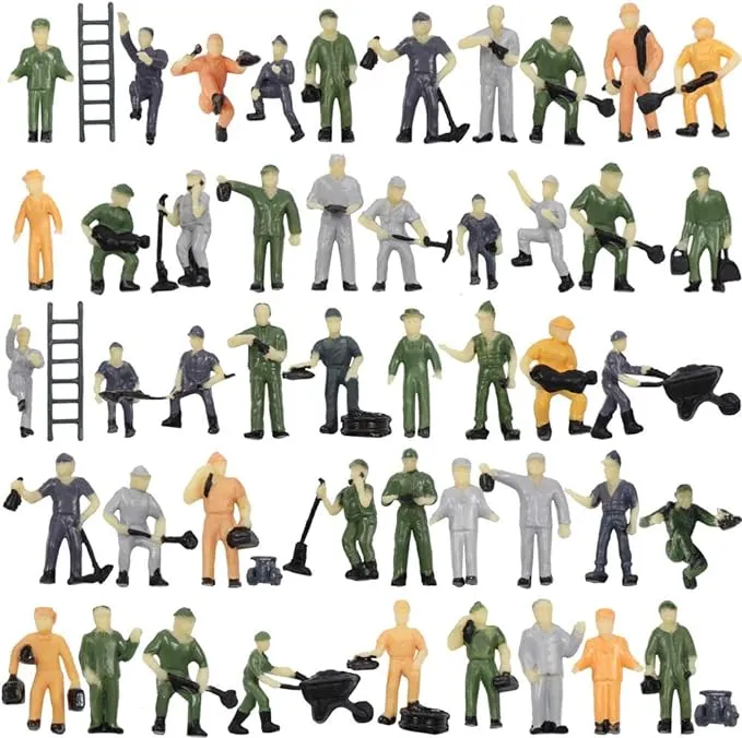 Evemodel P8710 50pcs 1:87 HO Scale Scale railway Model Worker Well Painted