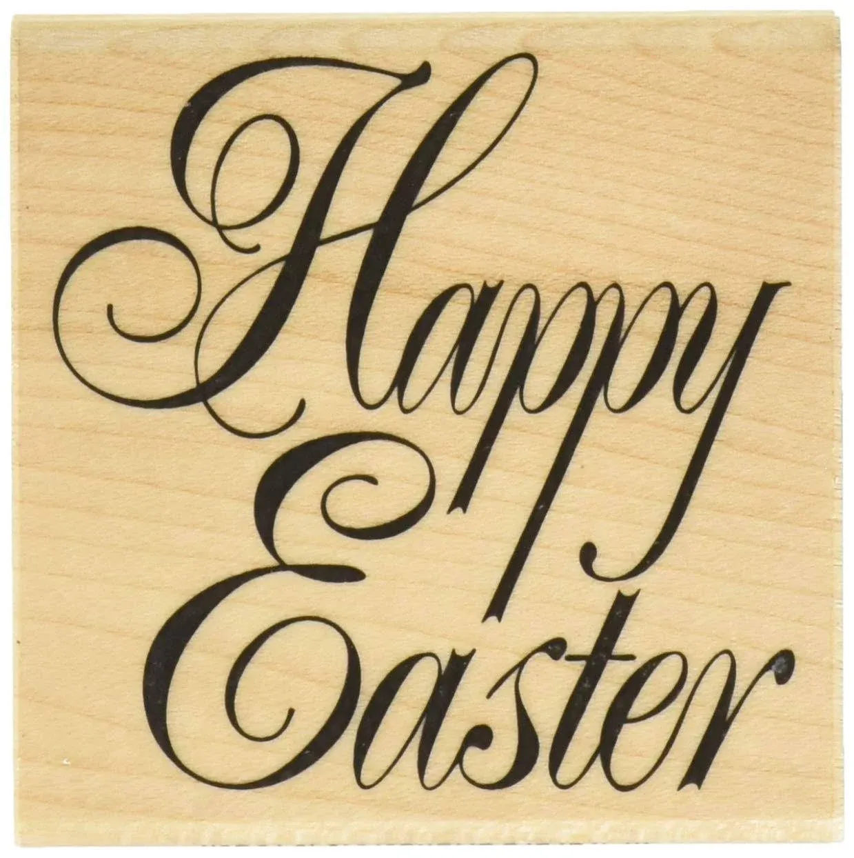 Happy Easter Rubber Stamp 2.5" x 2.5" block