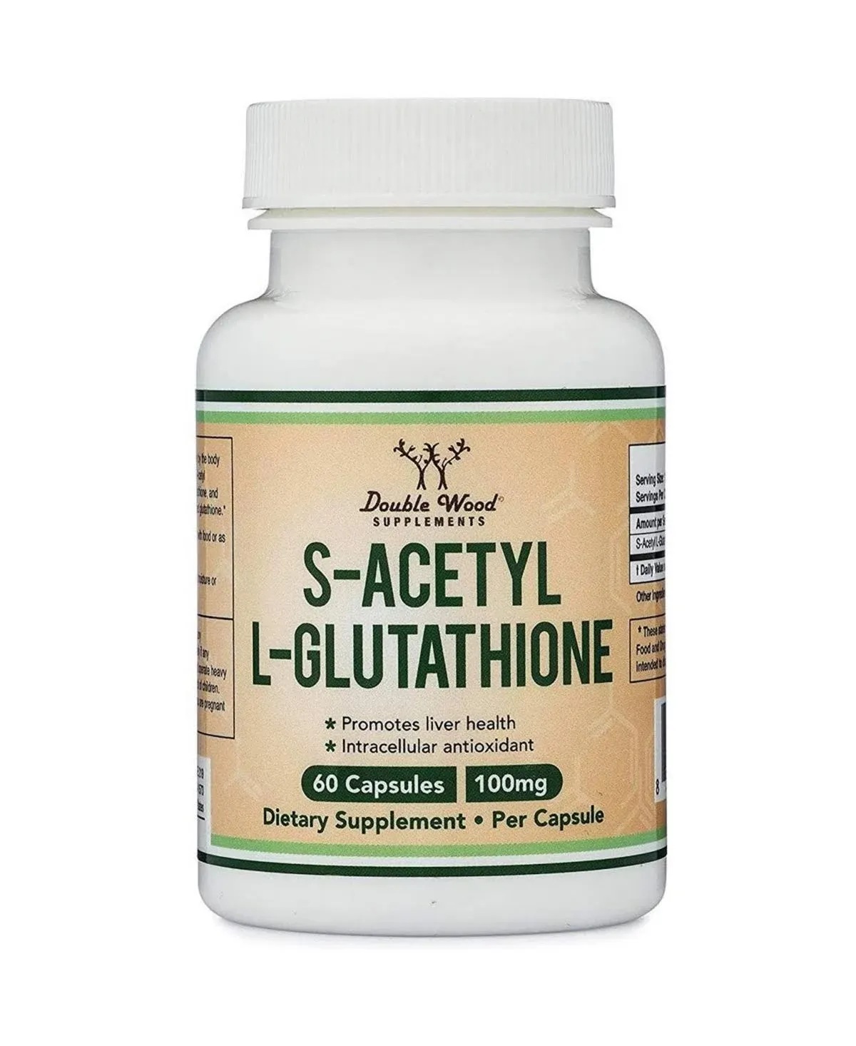 S-Acetyl L-Glutathione Capsules - 100mg, Made and Tested in the USA, 60 Count (A