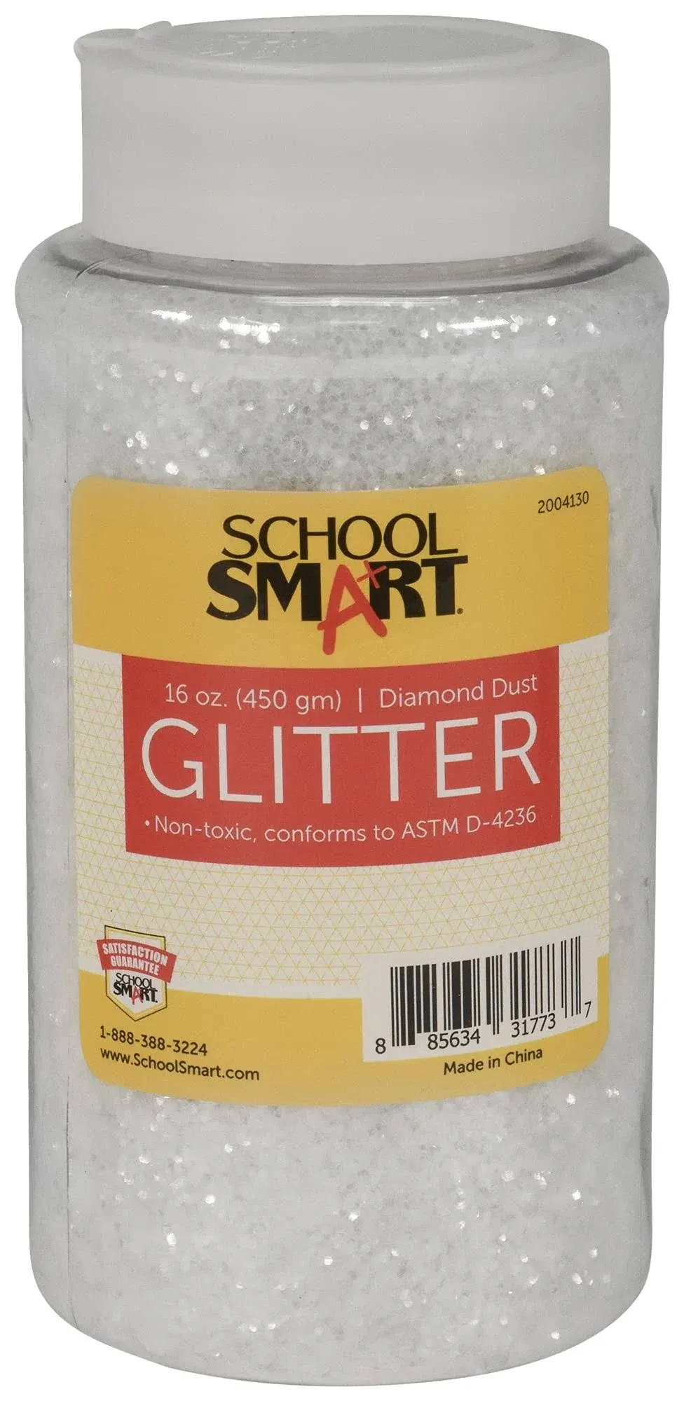 School Smart Craft Glitter, 1 Pound Jar, Diamond