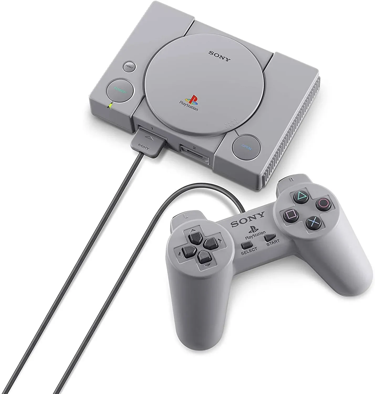 Sony Playstation Classic Console with 20 Playstation Games Pre-Installed Holiday Bundle, Includes Final Fantasy VII, Grand Theft Auto, Resident Evil Director's Cut and More