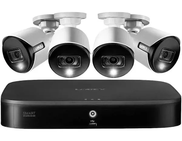 Lorex 4K Ultra HD 8-Channel 2TB DVR Security System with 4X 8MP Bullet Cameras