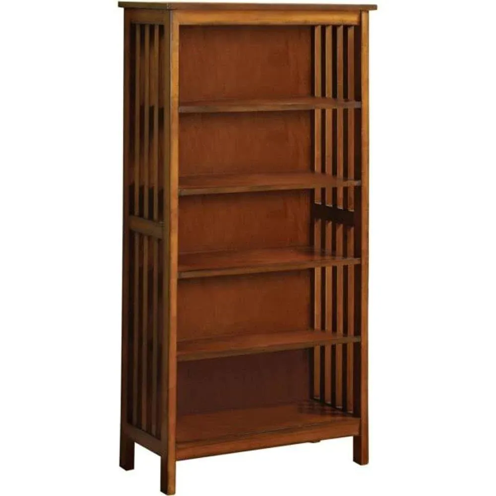 5 Shelf Bookcase in Antique Oak, Size: One size, Brown