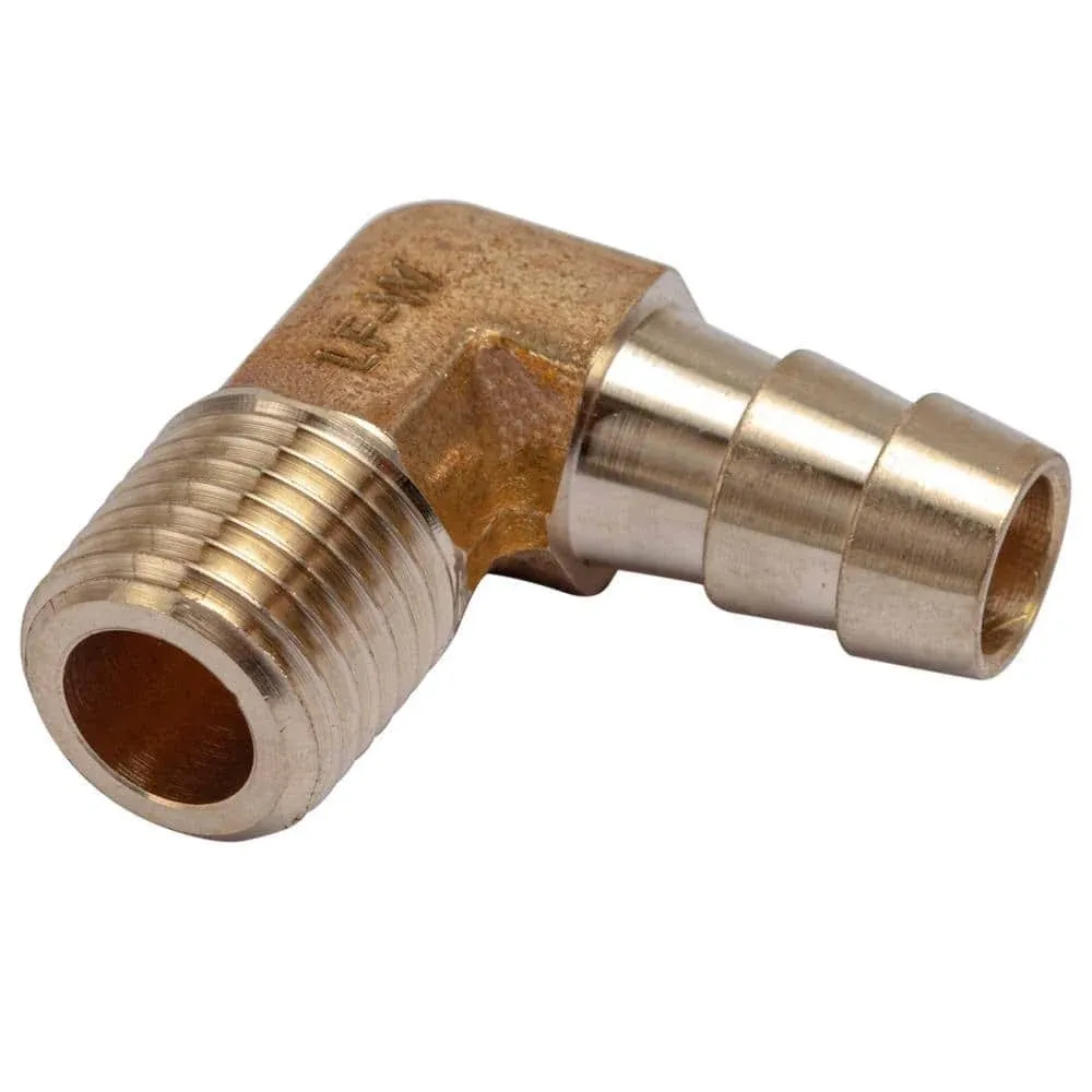 LTWFITTING D. x MIP Brass Hose Barb 90-Degree Elbow Fittings