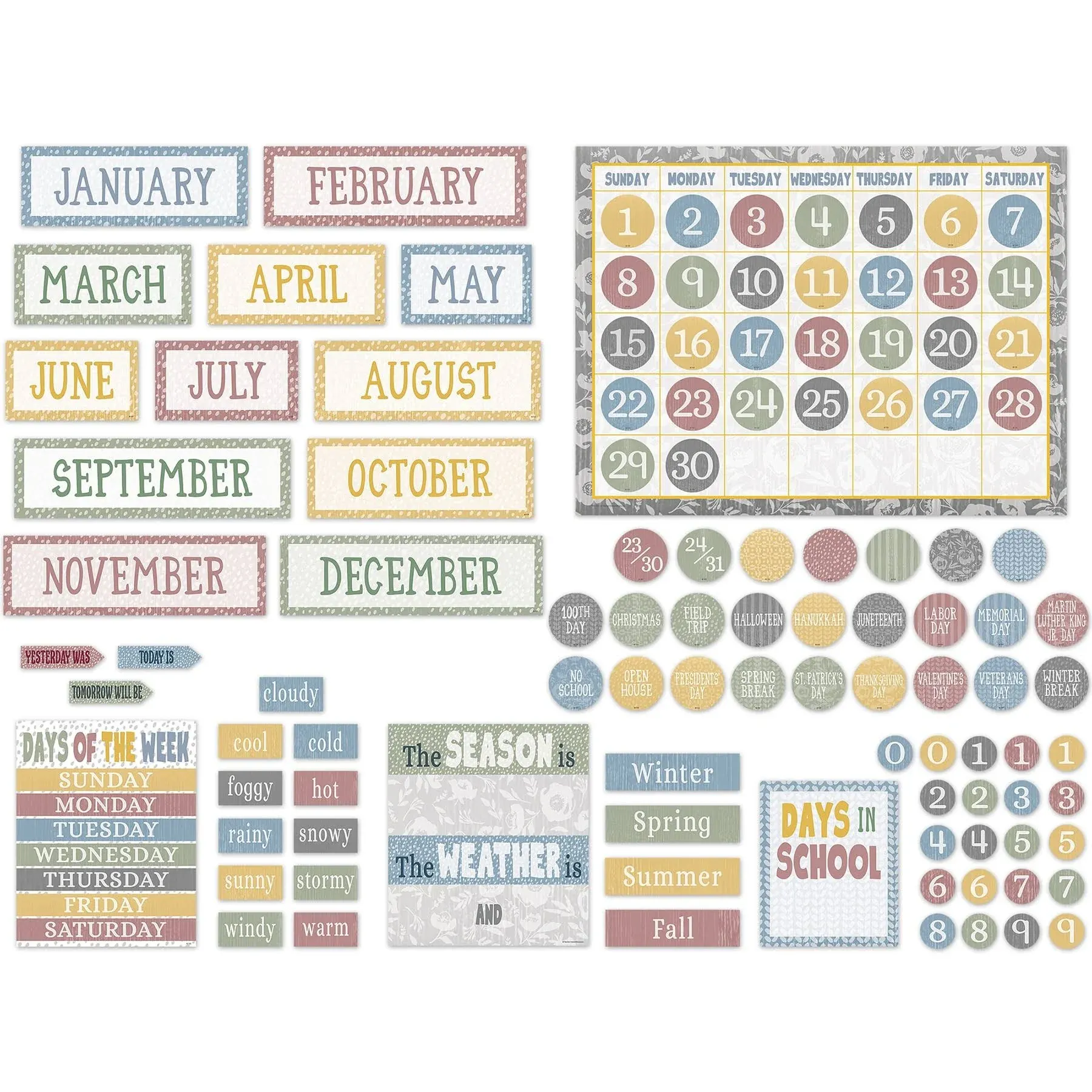 Teacher Created Resources Classroom Cottage Calendar Bulletin Board Set