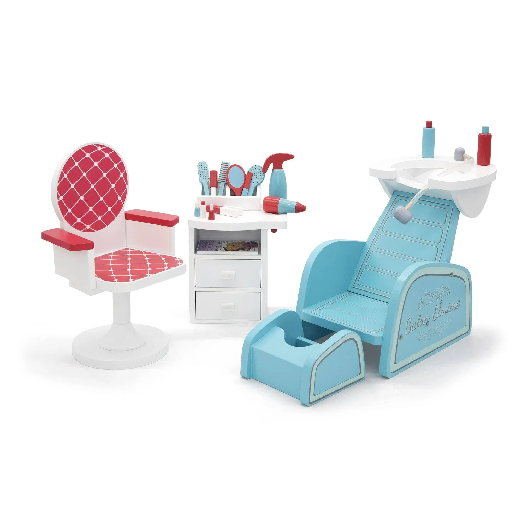 Playtime by Eimmie 18 Inch Doll Furniture Hair Salon and Nail Spa Set