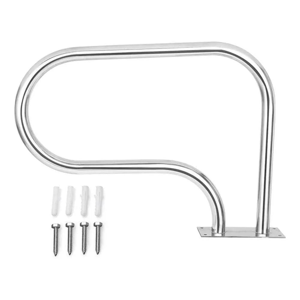 Swimming Pool Hand Rail, Stainless Steel 3-Bend Pool Stair Dual Pool Handrails