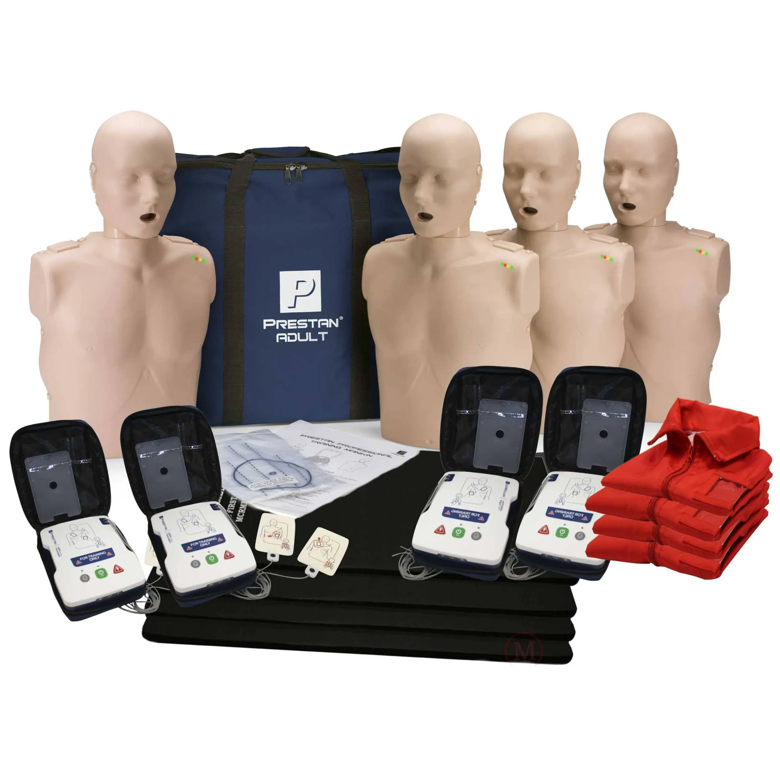 MCR Medical Prestan CPR Adult Manikin 4-Pack w. Feedback, UltraTrainers, and MCR Accessories