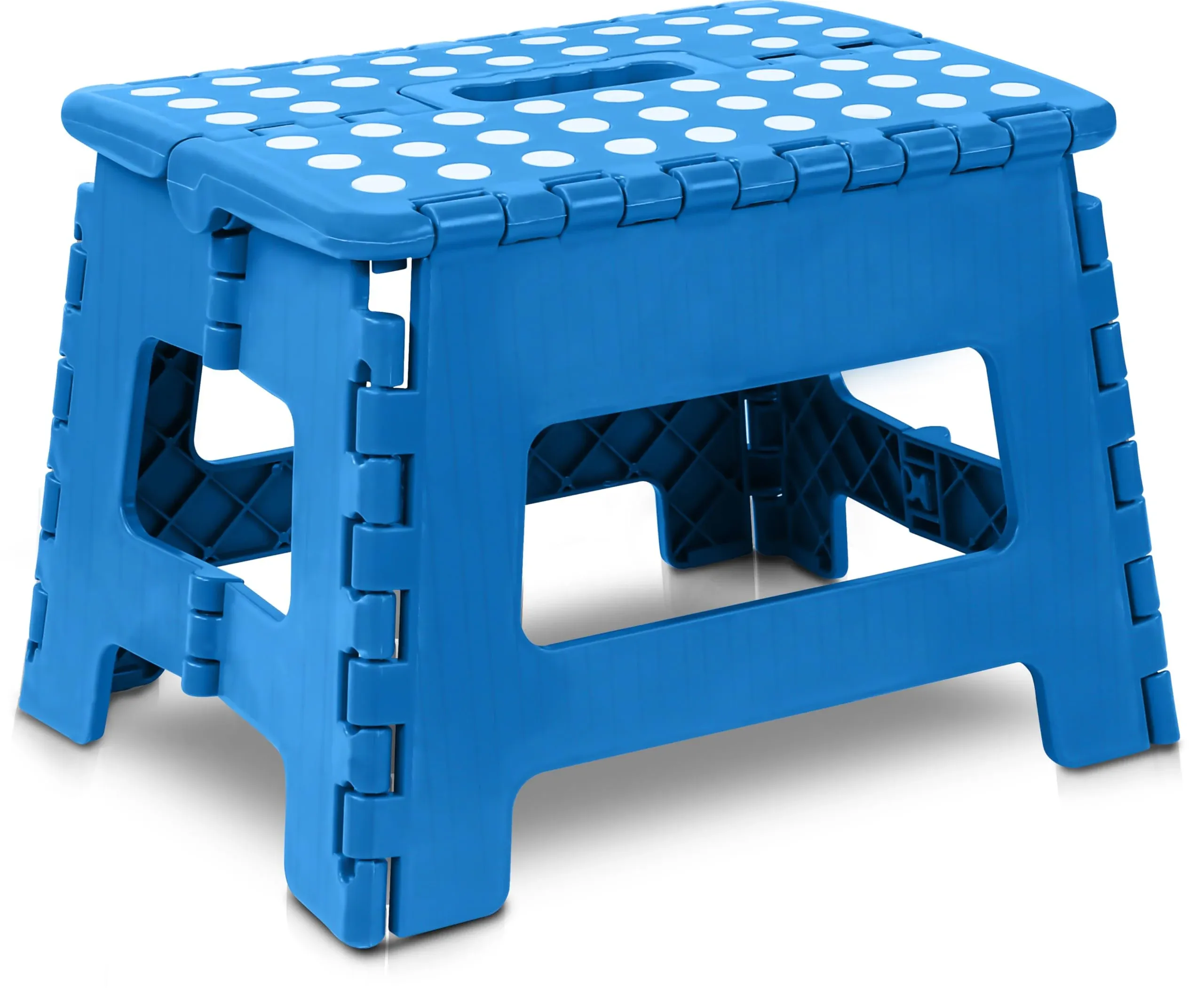 Utopia Home Folding Step Stool - (Pack of 1) Foot Stool with 9 Inch Height - Holds Up to 300 lbs - Lightweight Plastic Foldable Step Stool for Kitchen, Bathroom & Living Room (Blue)