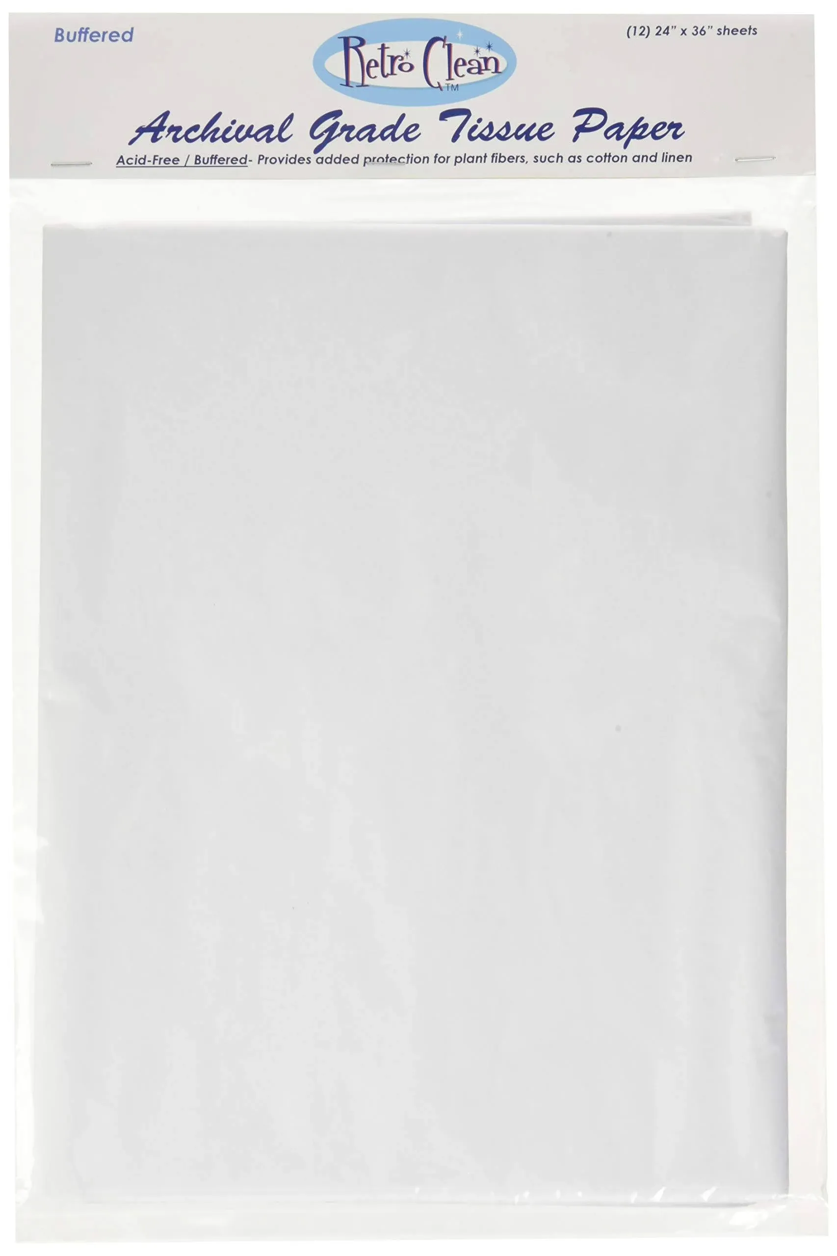 Retro Clean Archival Grade Tissue Paper - Buffered 24"x36" 12/Pkg