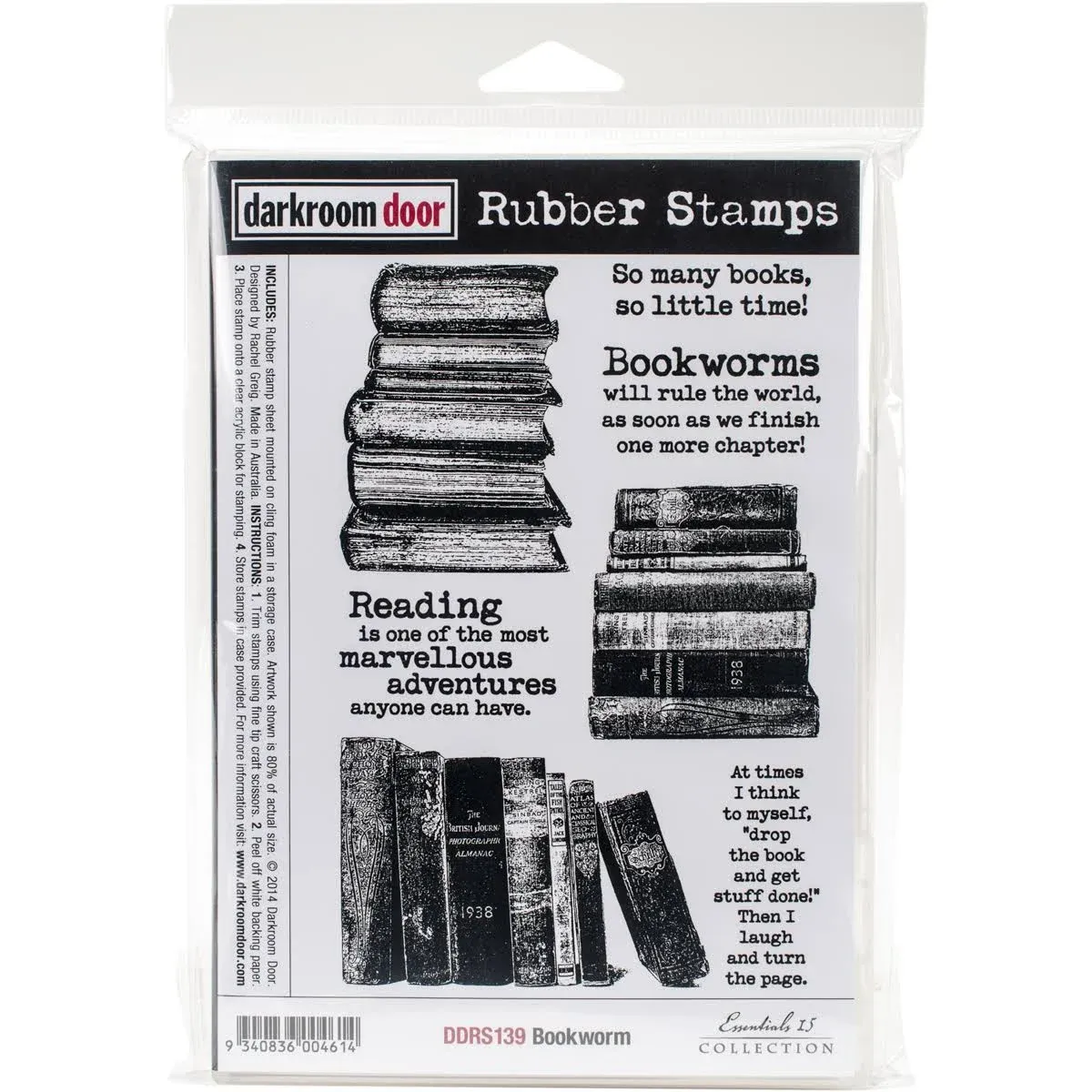 Bookworm Cling Stamp Set