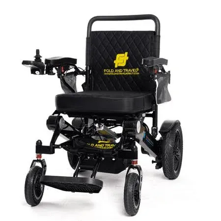 Foldable Lightweight Electric Wheelchair Power Wheelchair 22&#034; Wide Seat