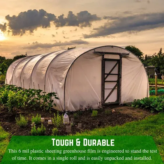 Farm Plastic Supply - Clear Greenhouse Plastic Sheeting - 6 Mil - (40' x 100 ...