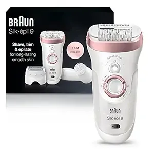 Braun Epilator Silk-épil 9 9-720, Hair Removal Device, Epilator for Women, Wet & Dry, Womens Shaver & Trimmer, Cordless, Rechargeable