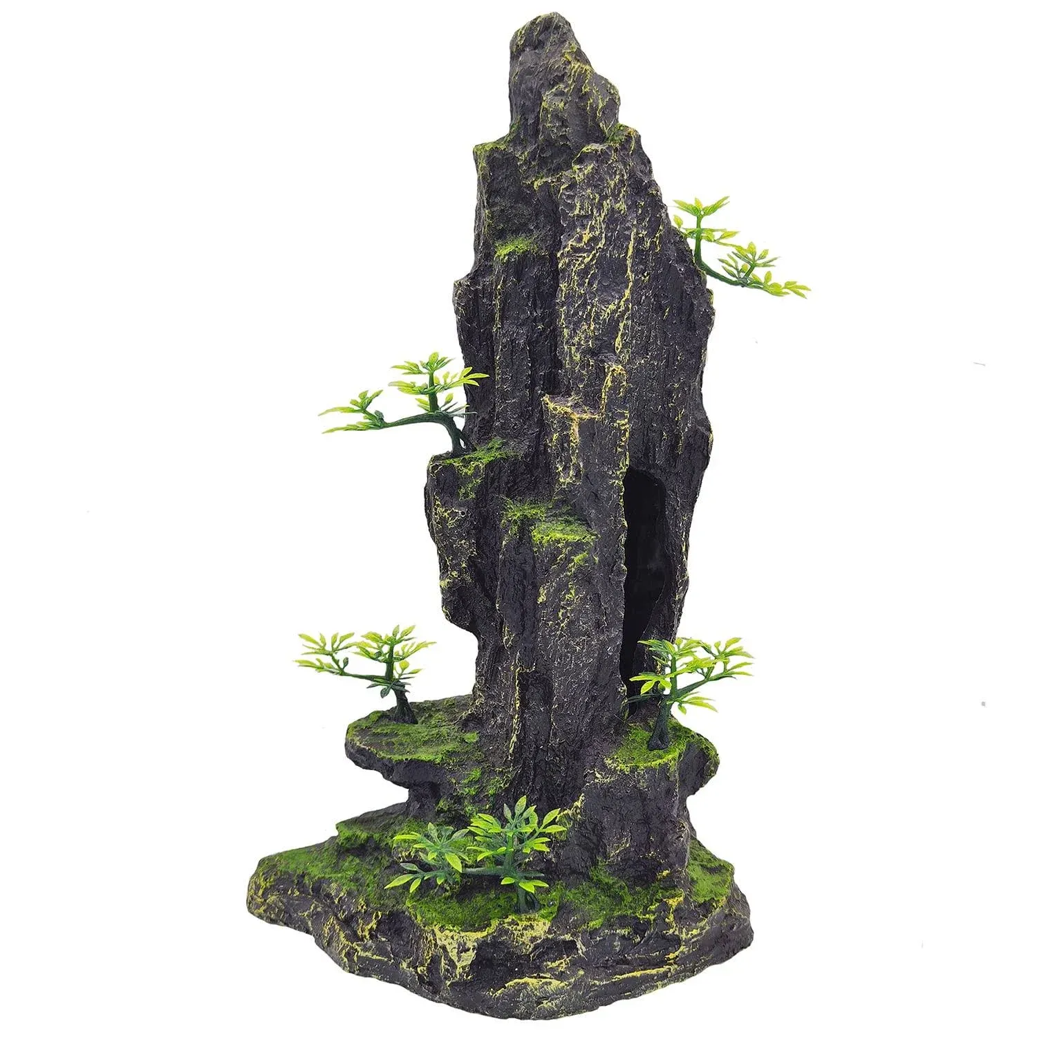 BCSIUHD Aquarium Ornament - Mountain View Stone Tree Rock Cave Large Fish Tank Decorations