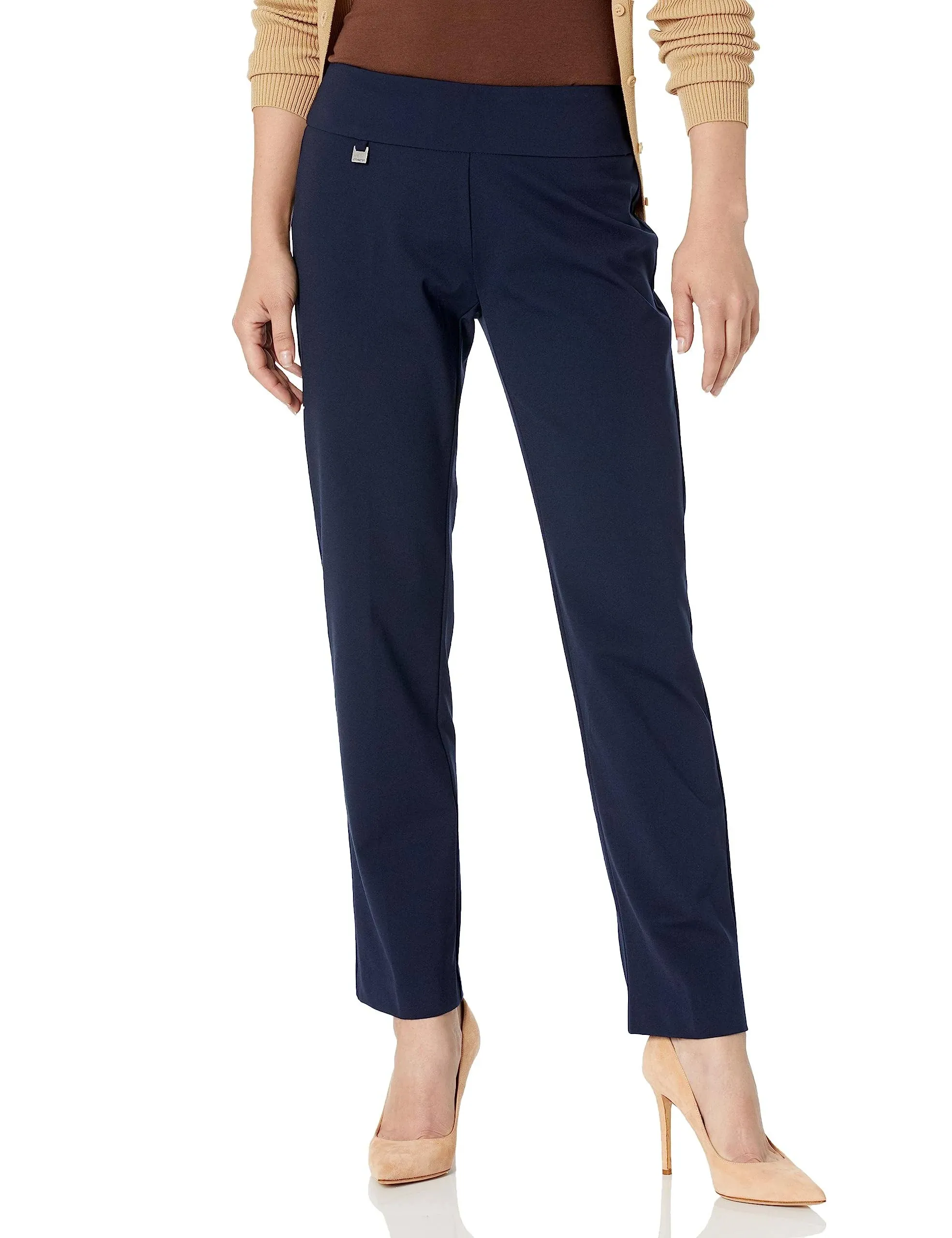 multiples Petite Wide Band Pull on Relaxed Leg Pant - Midnight 14p