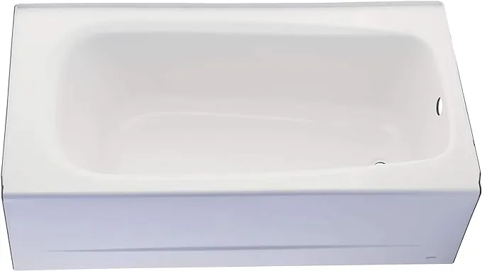 American Standard 2460002.020 Cambridge Procelain-Enameled Steel 60-In X 32-In Alcove Bathtub with Left Hand Drain, 50-60 gal, White