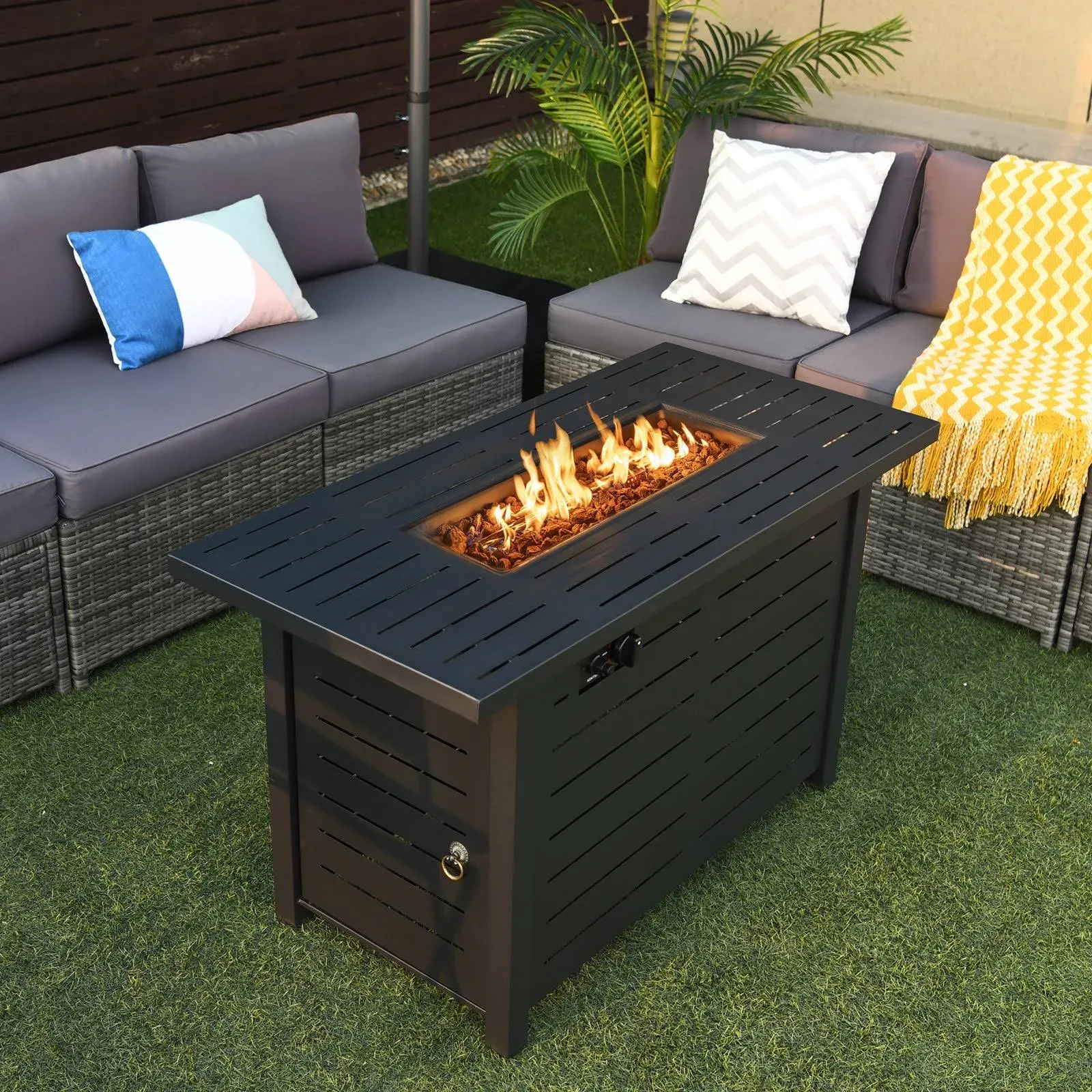 42 Inch 60 000 Btu Rectangular Propane Gas Fire Pit Table