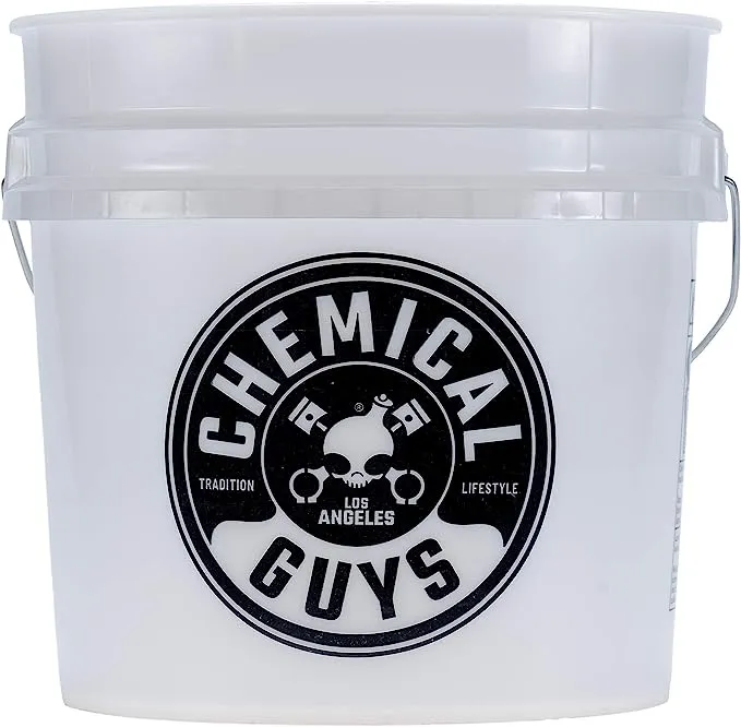 Chemical Guys ACC160 Heavy Duty Ultra Clear Detailing Bucket (4.5 Gal) and Bucket Lid (For Car Wash, Boat, Truck, RV, Fishing & More)