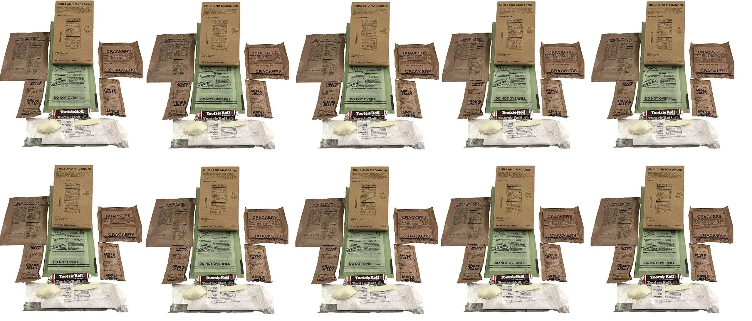 Pack of 10 Sopakco Sure-Pak MRE Reduced Sodium Emergency Ration Meals - Ready to ...