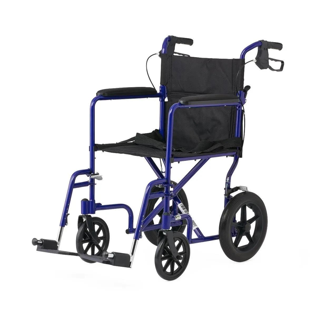 Medline Aluminum Transport Chair with 12" Wheels - Red