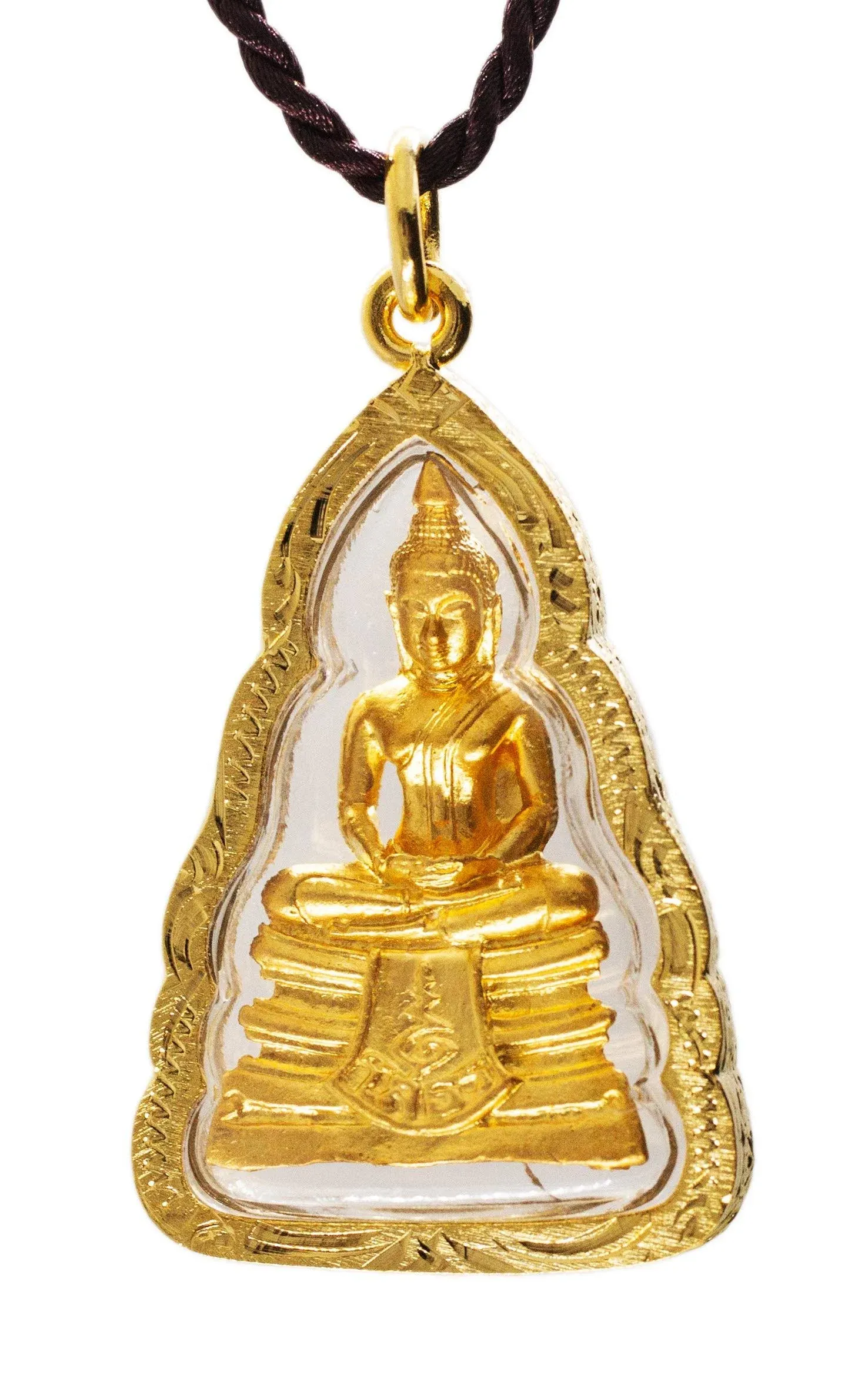 Dhyana Mudra Golden Buddha Thai Amulet Pendant