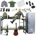 Click N' Play Military Camp Bunk House Life 12" Action Figure Play Set with Accessories.