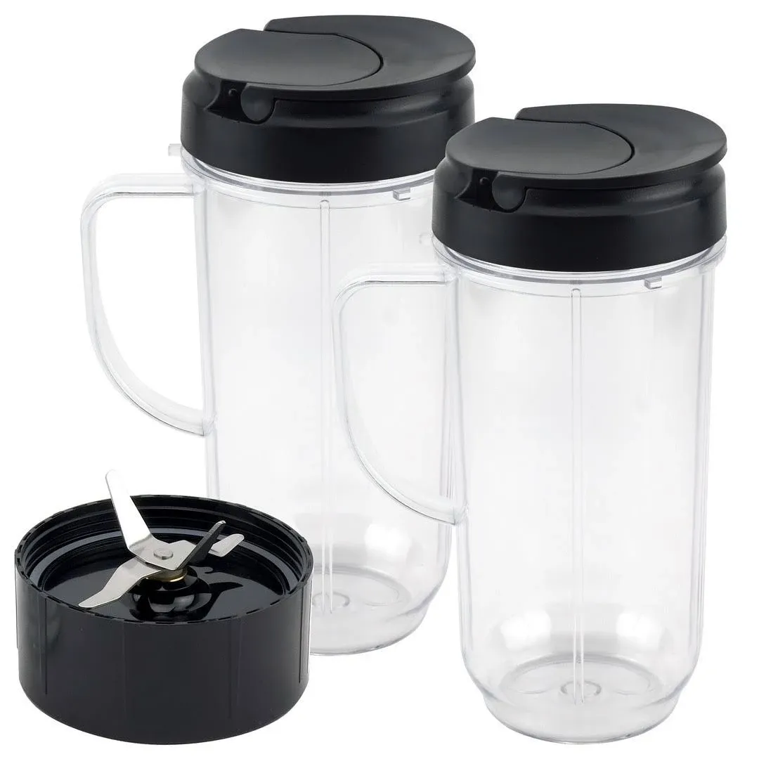 22 oz Tall Cup with Flip Top To-Go Lid and Cross Blade Replacement Parts for ...