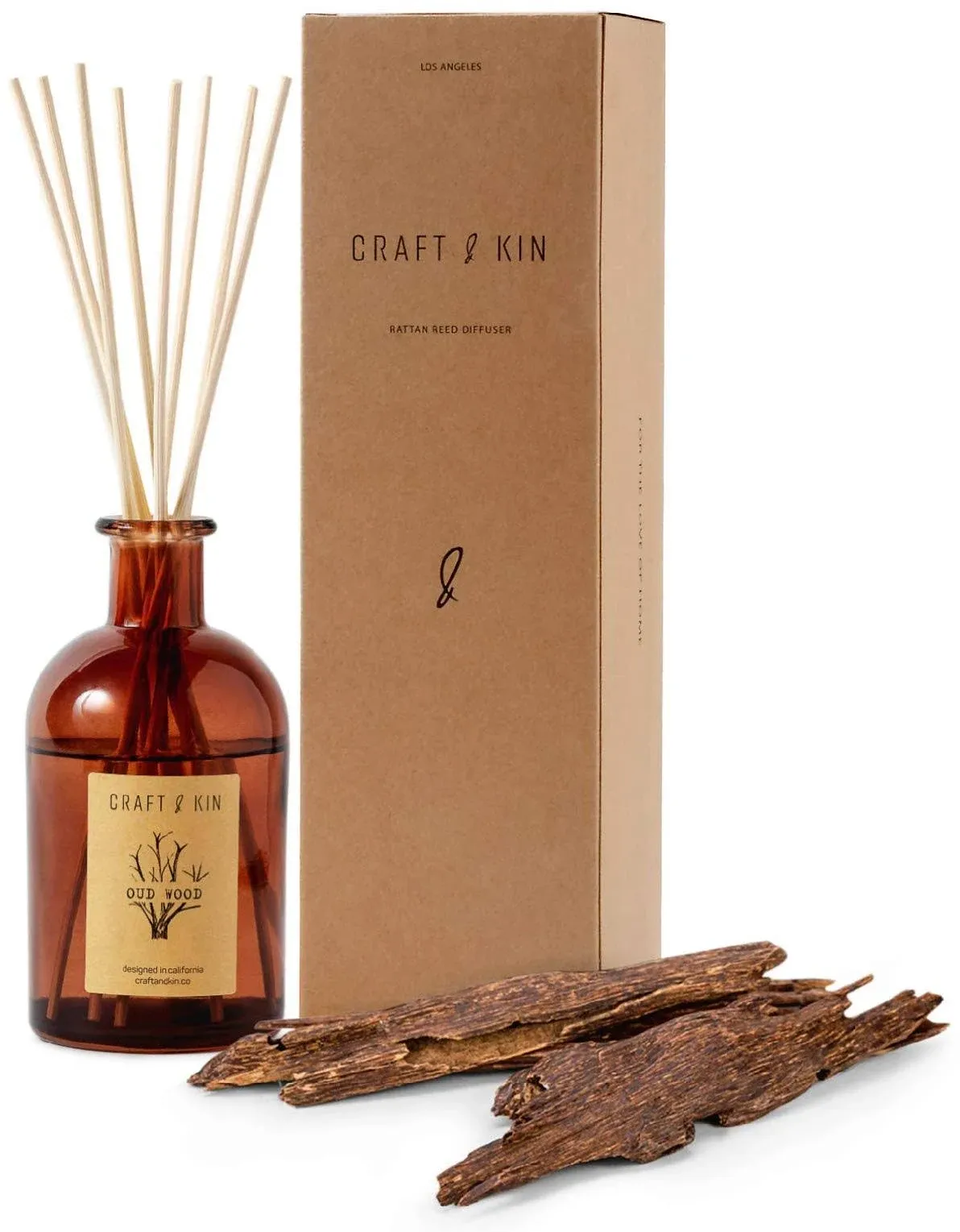 Reed Diffuser Sticks ‘Orange Blossom & Lotus Scent’ Set, Includes 8 Rattan Scented Sticks Diffuser Reeds, Natural Essential Oil & Amber Glass (5.75oz) | Christmas Diffuser Provides Constant Fragrance