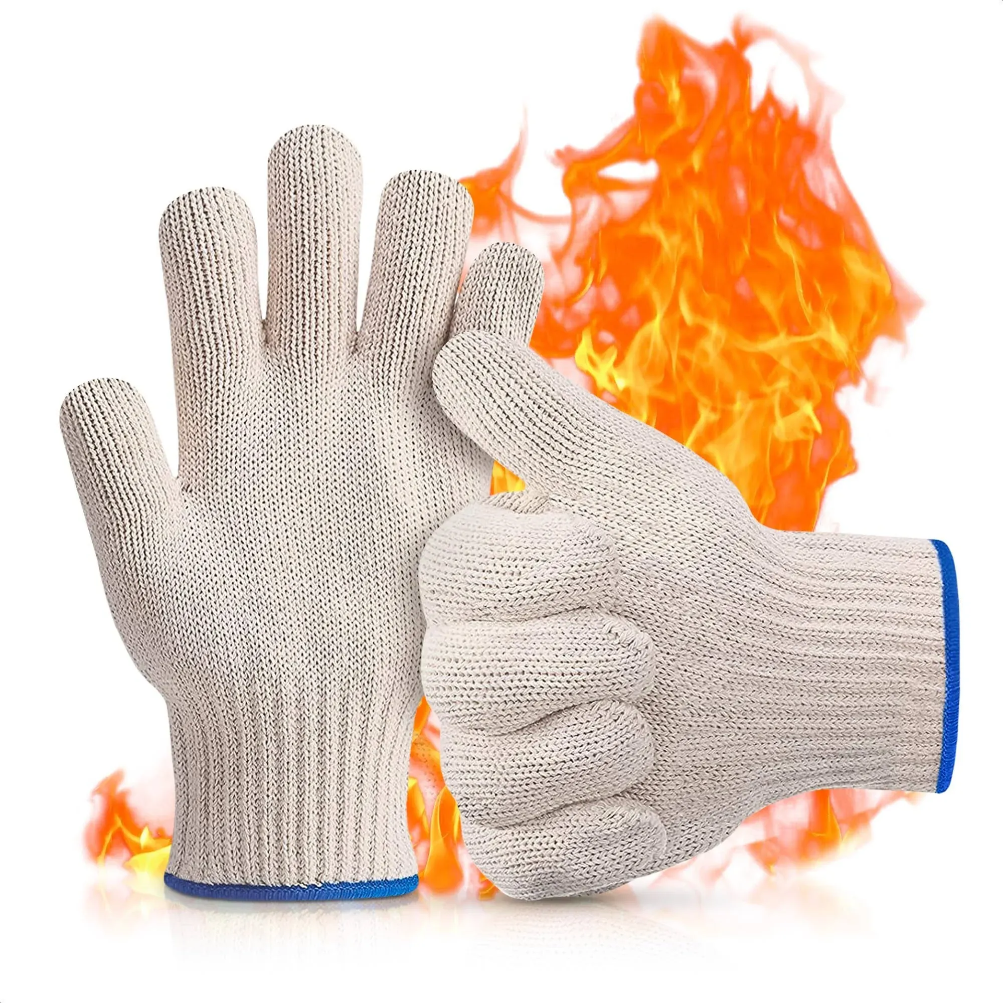 Heat Resistant Cooking Gloves - BBQ Kitchen Gloves Grill 932Â°F Heat Resistan...