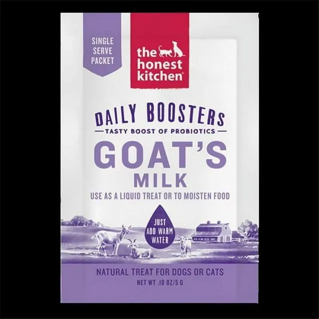 The Honest Kitchen Daily Boosts: Instant Goat's Milk with Probiotics for Cats and Dogs, 12 Pack of 5g Sachets