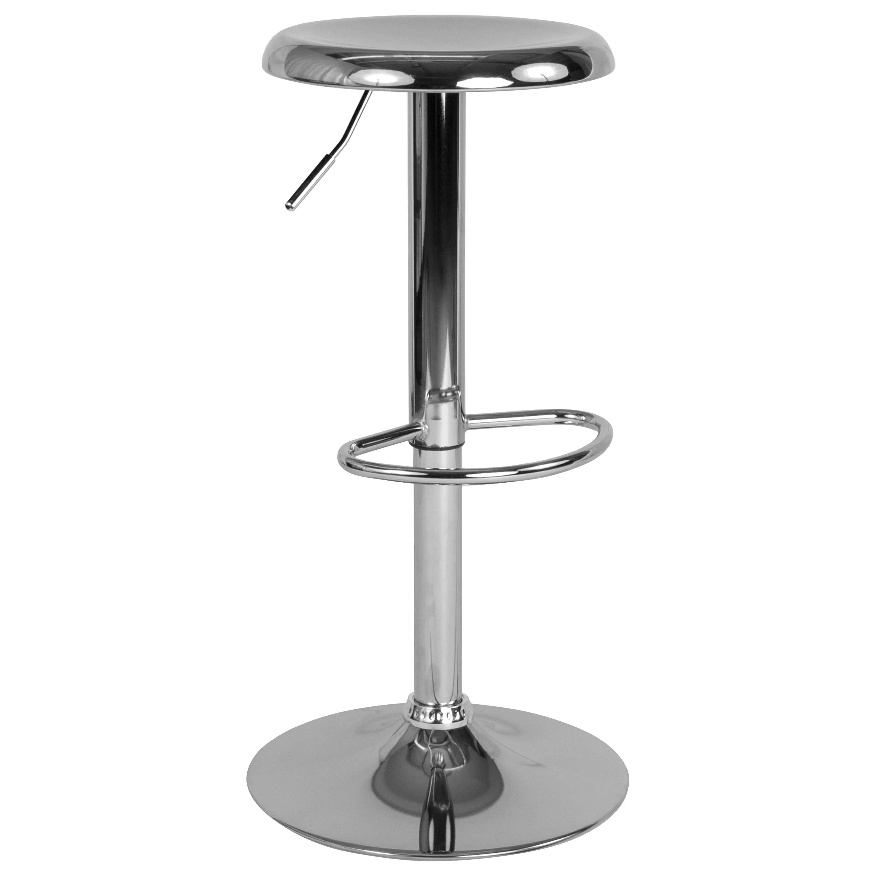 Flash Furniture Madrid Series Adjustable Height Retro Barstool in Chrome Finish