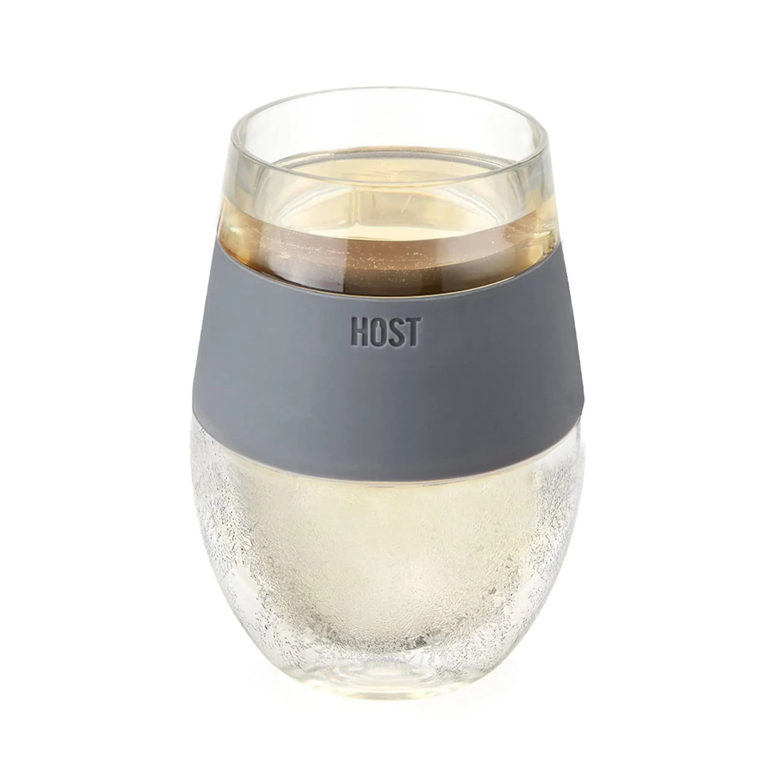 NEW HOST Wine Freeze Cooling Cup Plastic Double Wall Cooling Gel Grey 8.5 oz