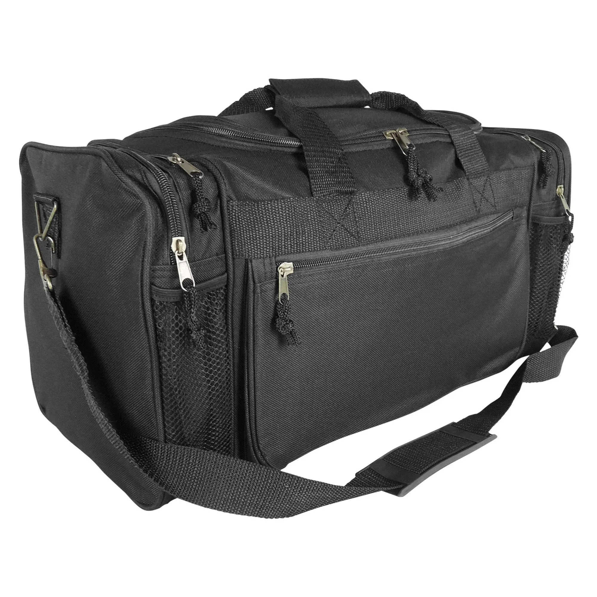 Dalix 20 inch Sports Duffle Bag with Mesh and Valuables Pockets Black