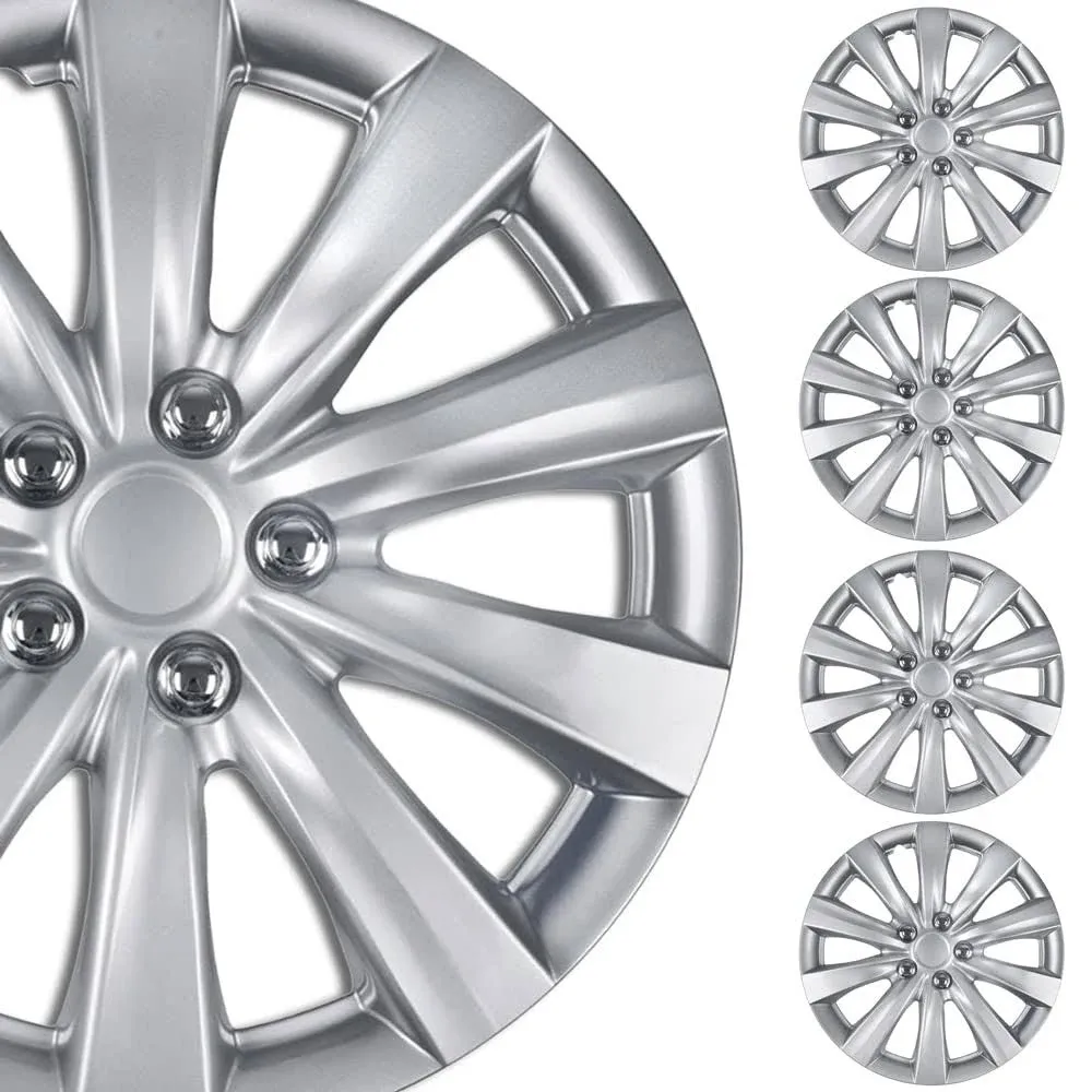 4PCS 16&#034; Wheel Covers Full Rim Snap On Hub Cap For 15-18 Toyota Camry Direct Fit