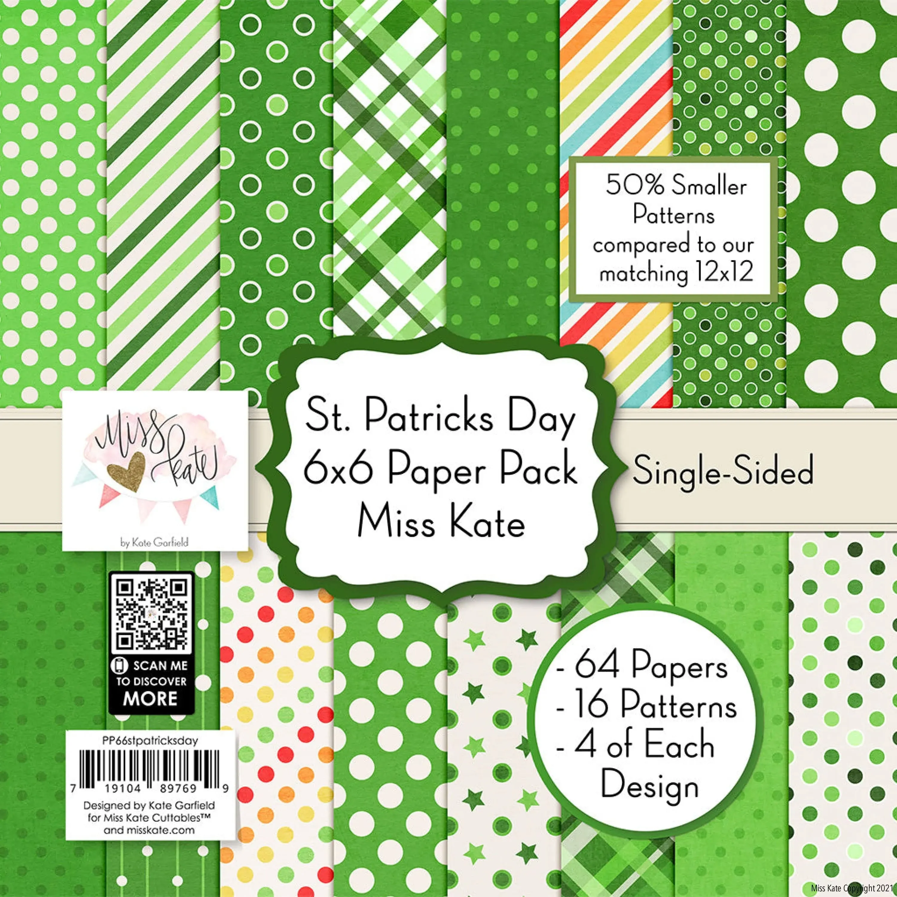 Miss Kate Cuttables 6x6 Pattern Paper Pack - St. Patricks Day - Card Making ...