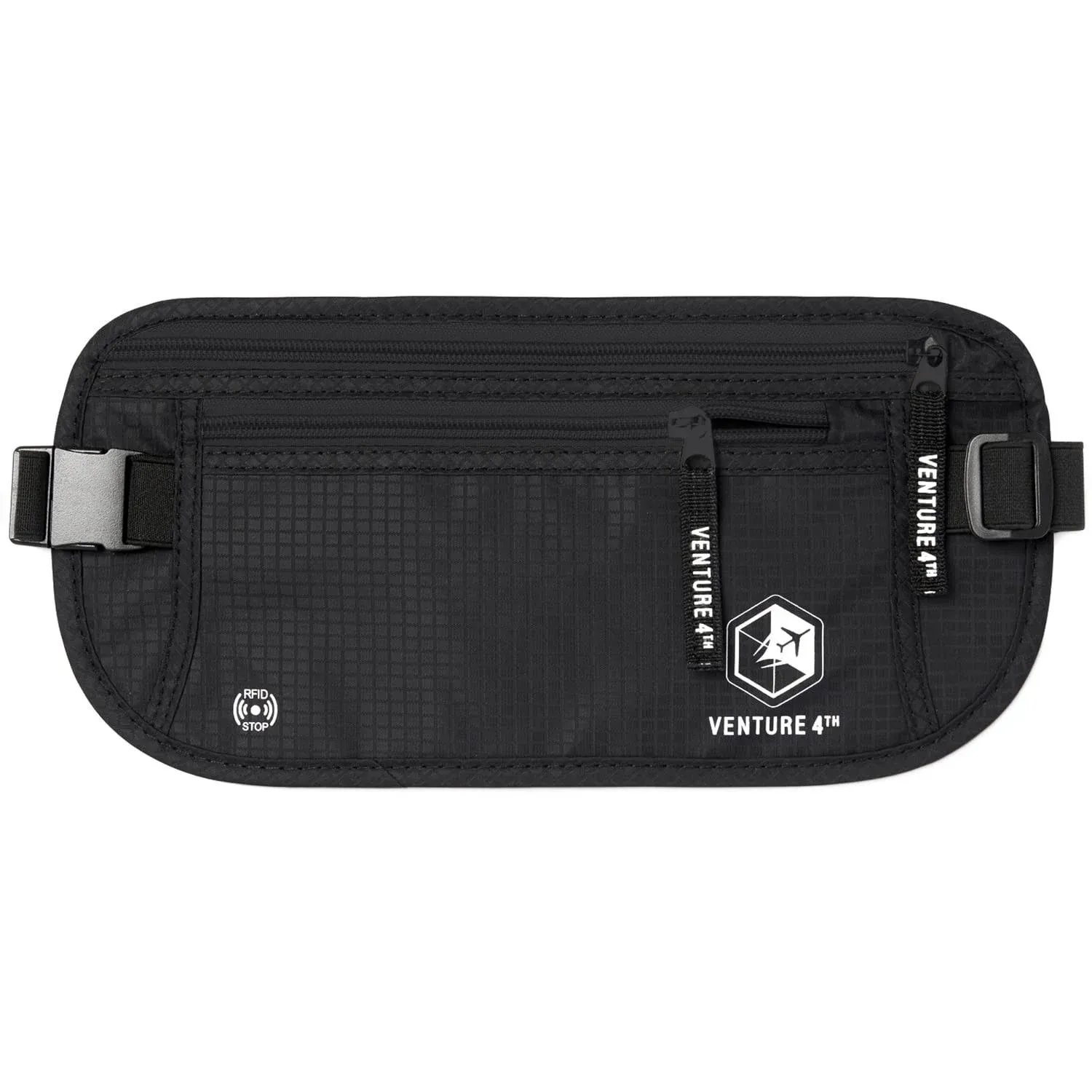 Venture 4th Travel Money Belt - Slim Passport Holder RFID Blocking Travel Pouch to Protect Cash, Credit Cards and Travel Documents