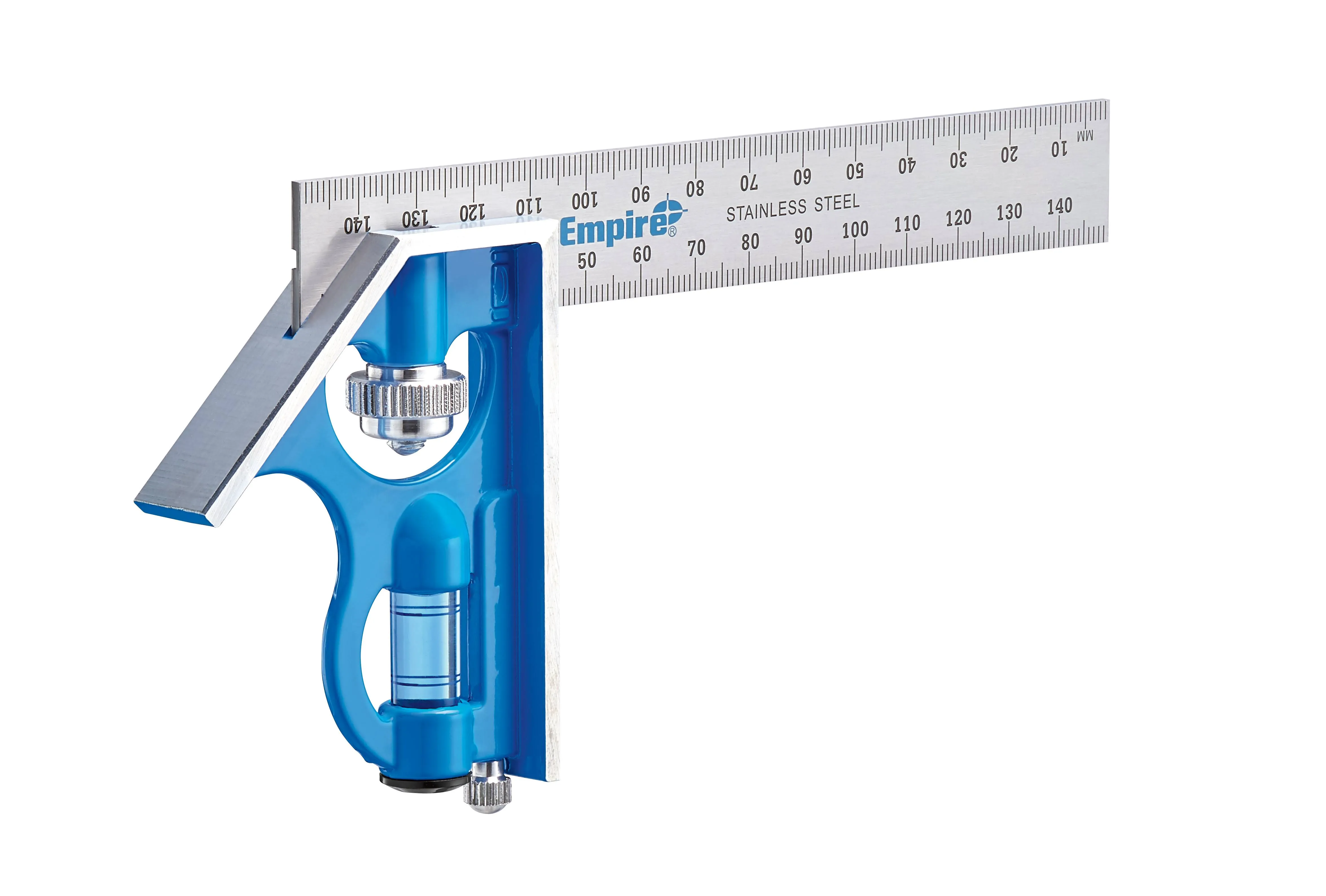 Empire Level E255M 6-Inch Pocket Combination Square With Stainless Steel Blade, Metric Graduations and True Blue Vial 