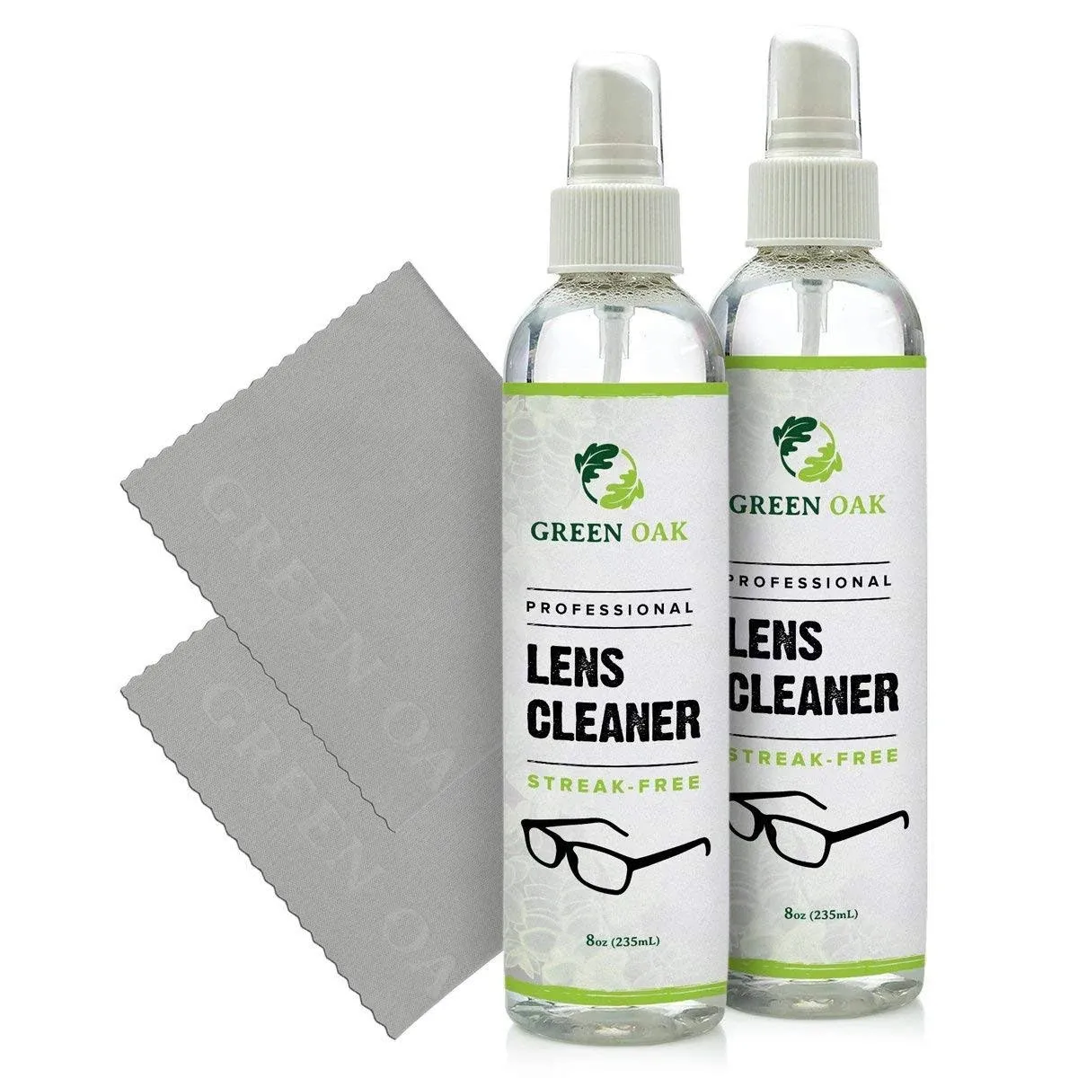 Lens Cleaner Spray Kit – Green Oak Professional Lens Cleaner Spray with Microfiber Cloths – Best for Eyeglasses, Cameras, and Lenses - Safely Cleans