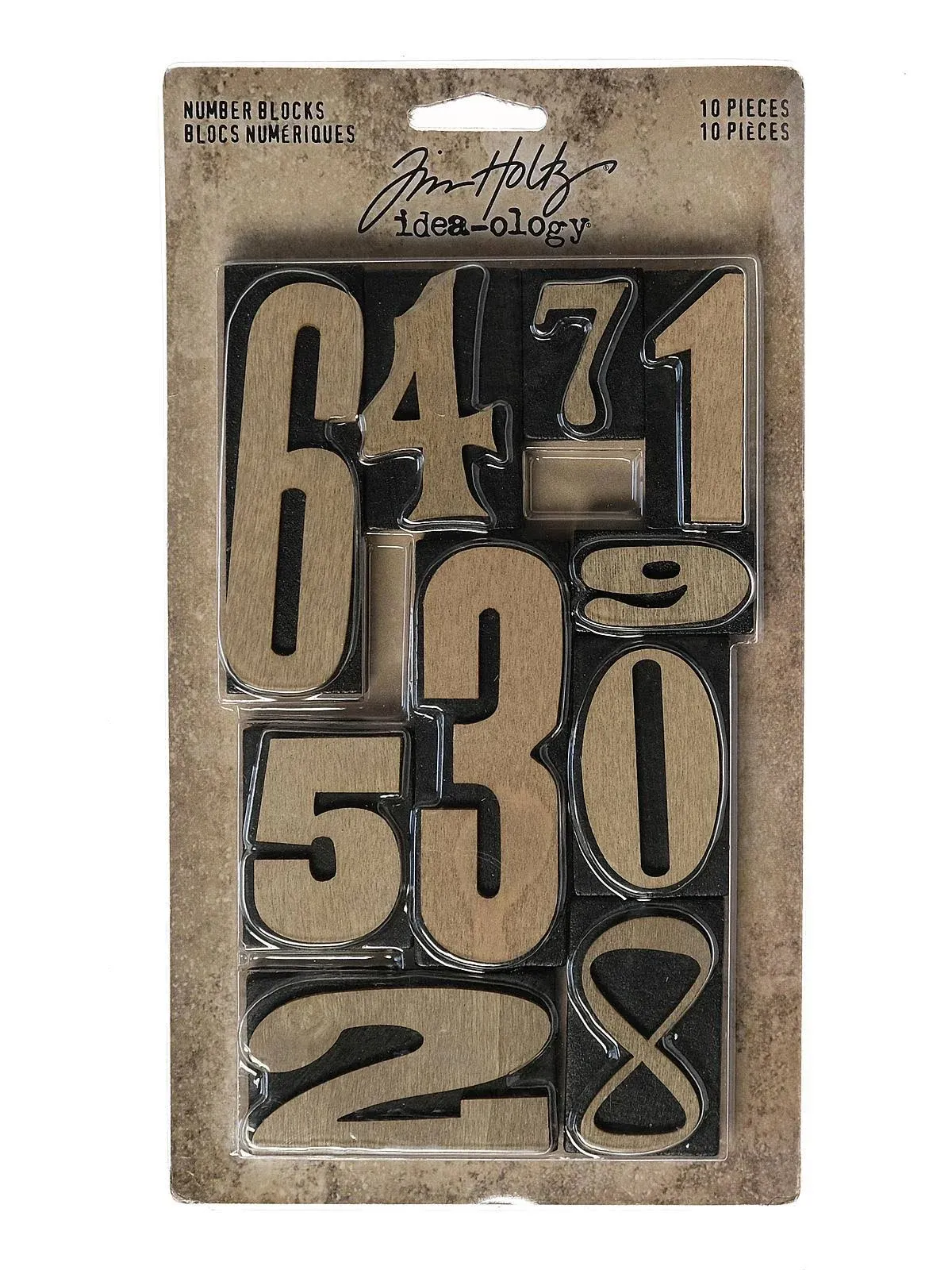 Tim Holtz idea-ology Wood Number Blocks, 10 Pieces, Tim Holtz Number Blocks