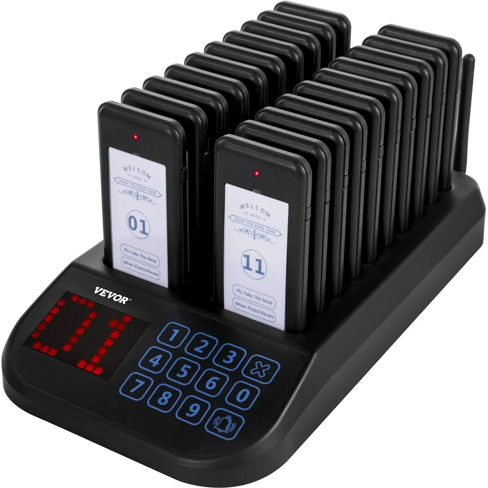 VEVOR Restaurant Coasters 20 Pagers Wireless Calling System TouchScreen Display