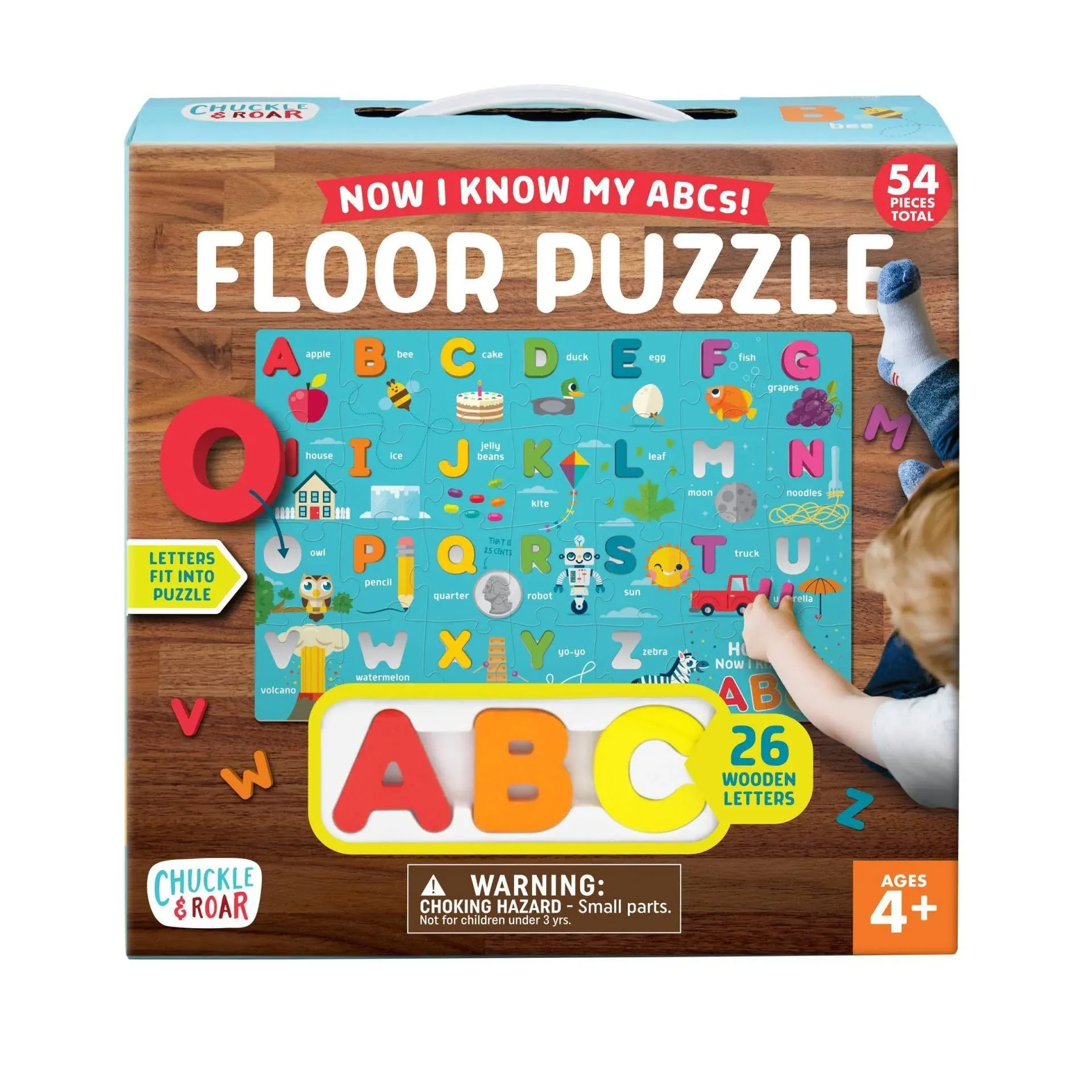 ABC 3 in 1 Puzzle Set 54 Piece Thick Cardboard &amp; Wood Alphabet Pieces - Toddler