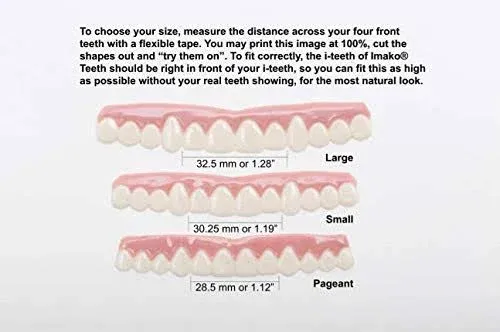  Cosmetic Teeth for Women 2 Pack. (Small, Bleached) 2 Pack Small Bleached