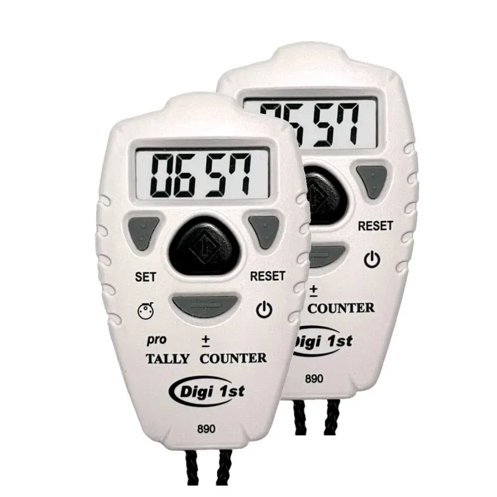 TC-890 Digital Tally Counter, Electronic Up Down Clicker Counter, Add/Subtract People Counter, Handheld Pitch Counter for Golf, Lap & Knitting (2-Pack)