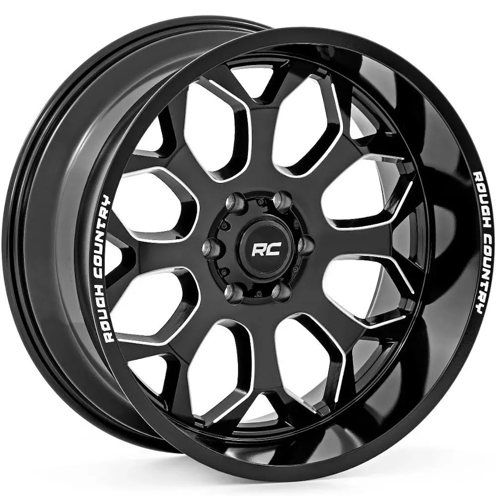 Rough Country 93 Series Wheel One-Piece Machined Black 20X10 6X5.5/6X13518Mm 93201012