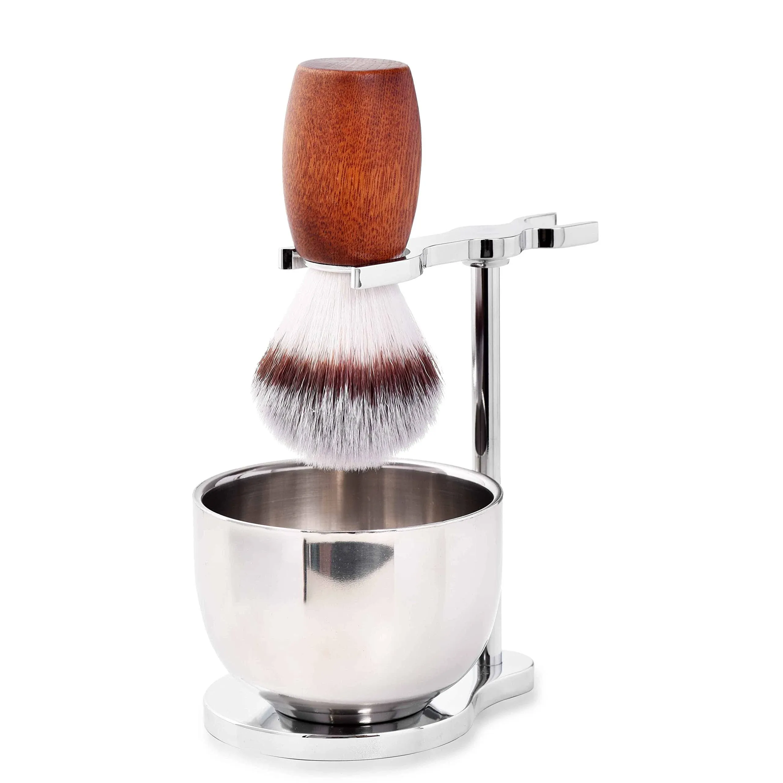 CRUCISRESIN Men's Shaving Brush Set, 3 Pcs Grooming Set of Shaving Brush Stand and Bowl for Wet Shaving