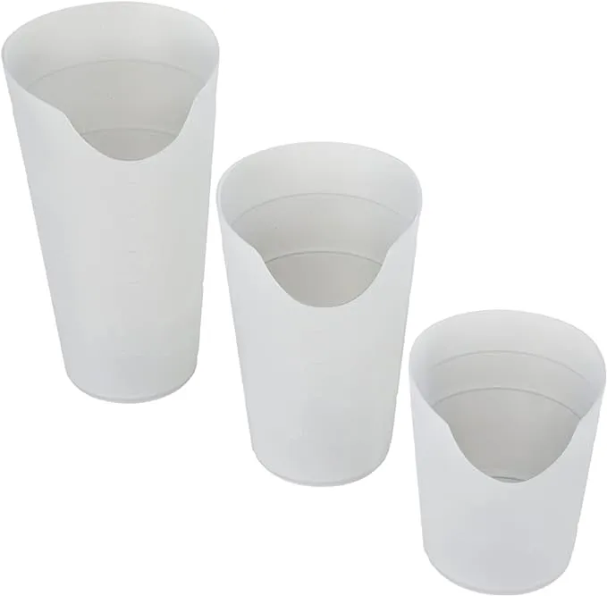 Vive Nosey Cup (3-Pack) - Cut Out Drinking Glass for Controlled Sips and Portions - Drink Cup for Stable & Fixed Drinking Position - Dishwasher Safe Plastic Cup for Medical Patient, Special Needs