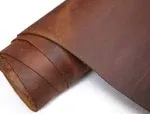 Leather Square 7-8oz (2.8-3.2mm) Thick Full Grain Cowhide Tooling Arts Crafts Leather Heavy Weight -Jeereal (Dark Brown, 6"x6")