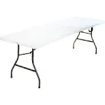 Cosco Fold-in-Half Blow Molded Table, Size: 8 Foot, White