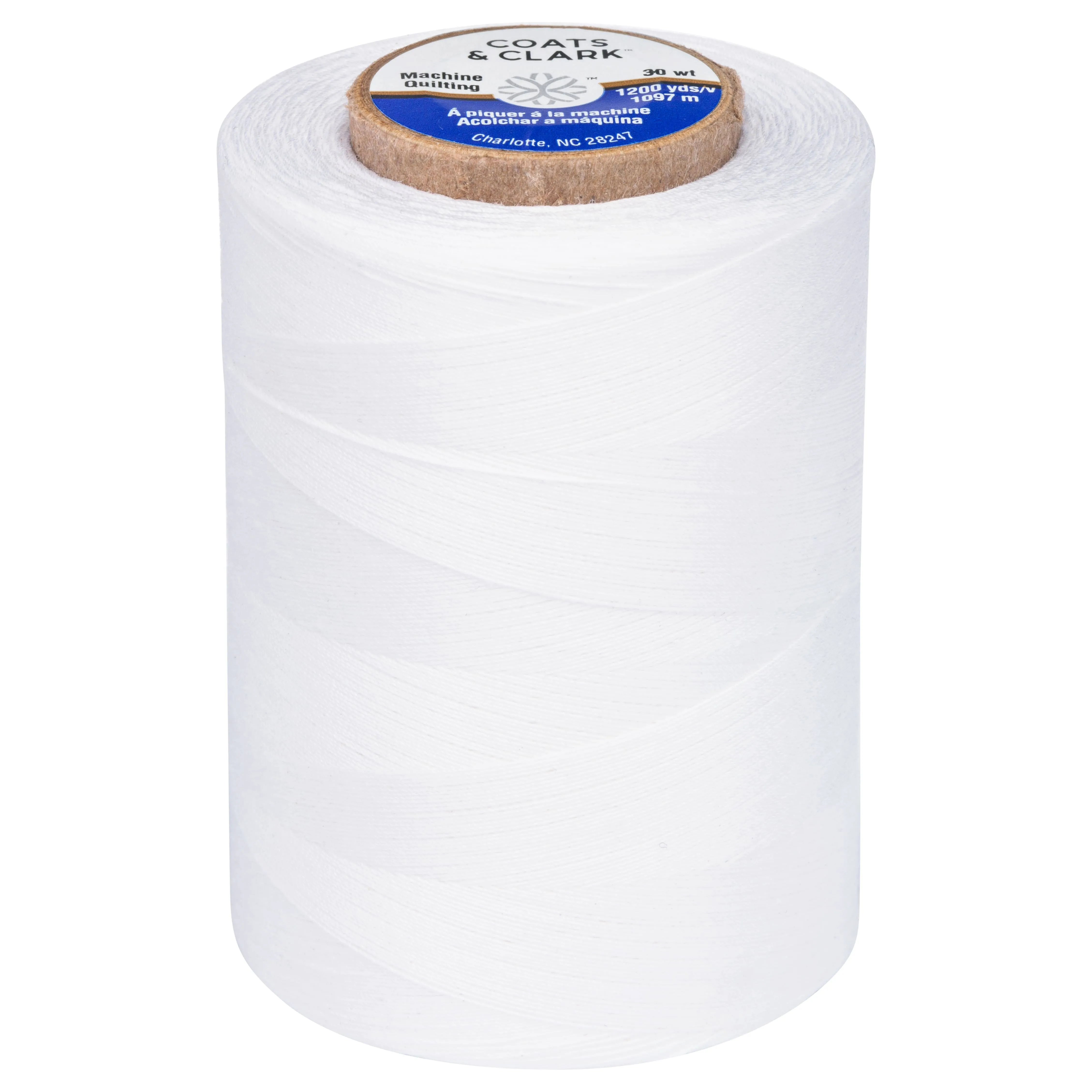 Coats & Clark Machine Quilting Thread, 1200 yds, 30wt, White